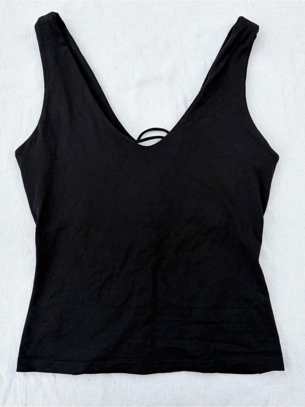 Susana Monaco Black Lace-Up Back Tank Top, Summer Minimalist Grunge Streetwear